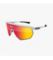SCICON AEROWING WHITE GLOSS SUNGLASSES (MULTIMIRROR RED LENS)